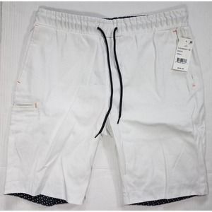 Tallia Sports Men's Herringbone Shorts white grey Sz small drawstring